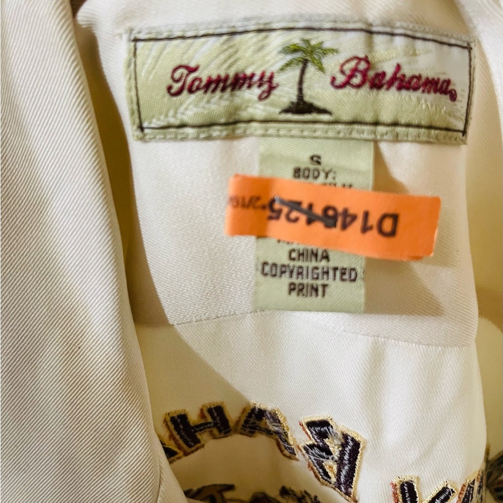 Tommy Bahama Cream Casual Button Down Shirt with Playful Design - Picture 3 of 5